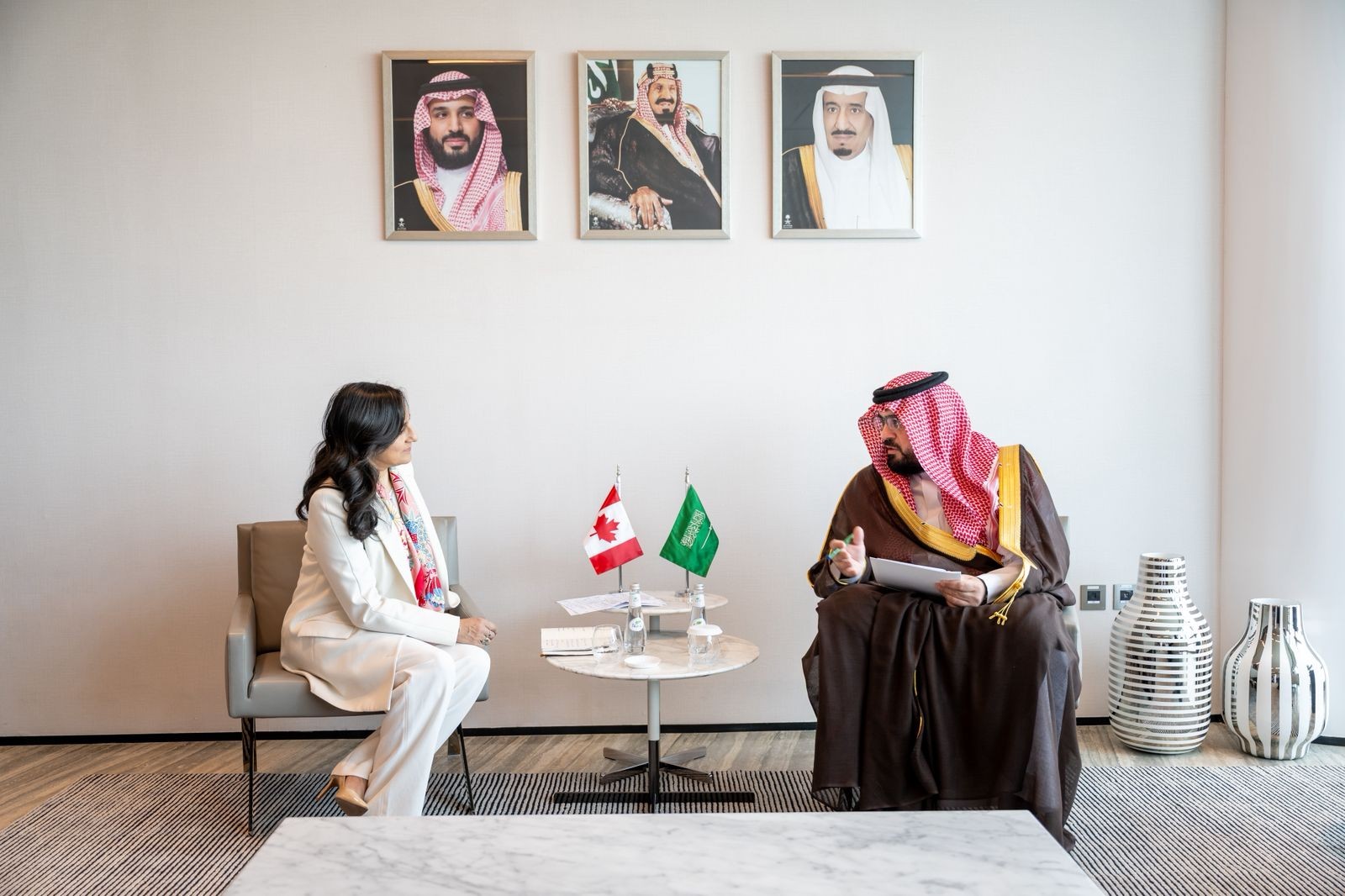 His Excellency Faisal F. Alibrahim, Minister of Economy and planning, with Her Excellency Anita Anand