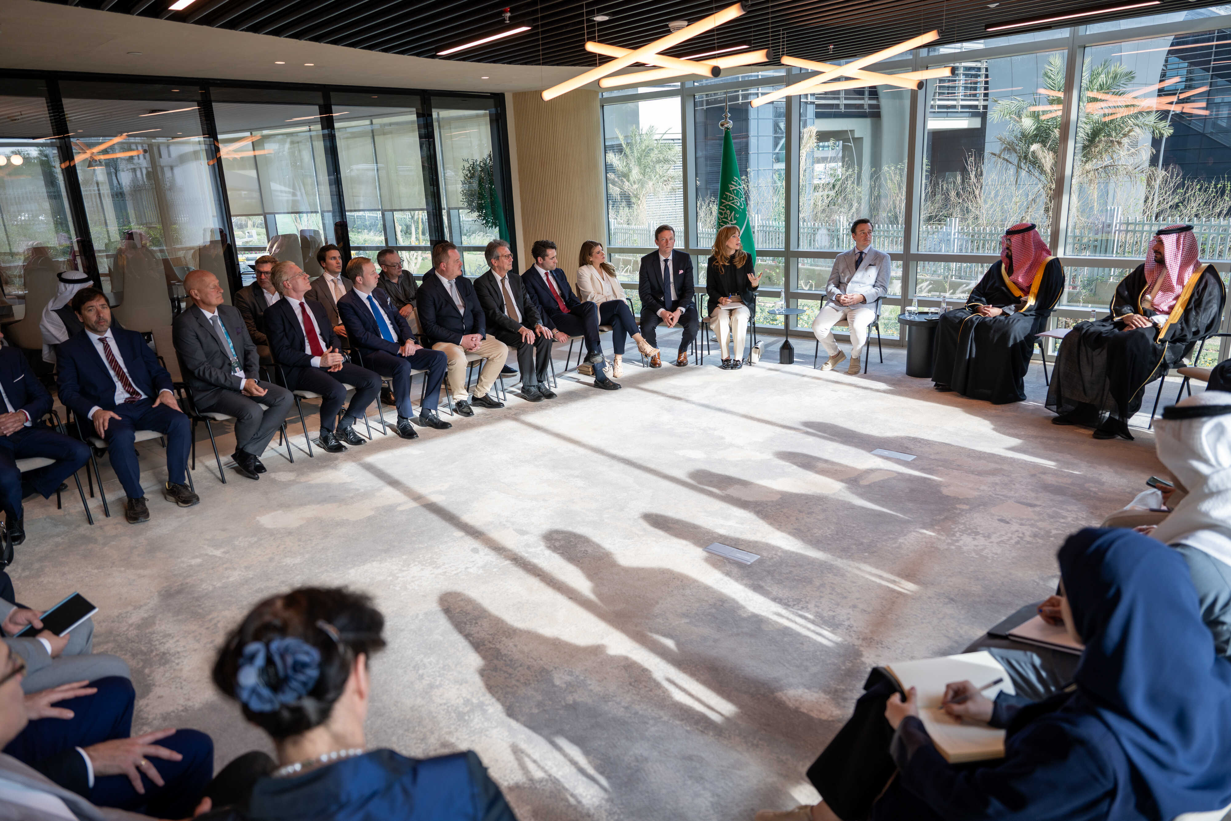 His Excellency Faisal F. Alibrahim, Minister of Economy and planning, with a high-level German delegation